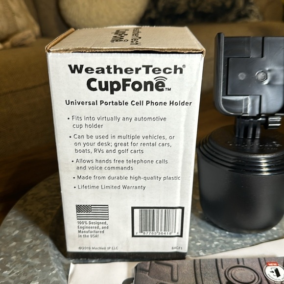 WeatherTech CupFone Universal Portable Car Cell Phone Holder Black NWT w/Box - Picture 4 of 7